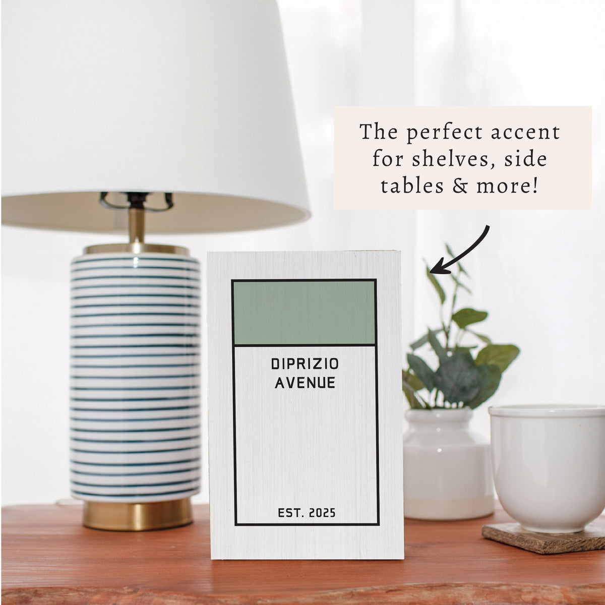 Game Board Tile Green Personalized Block Sign