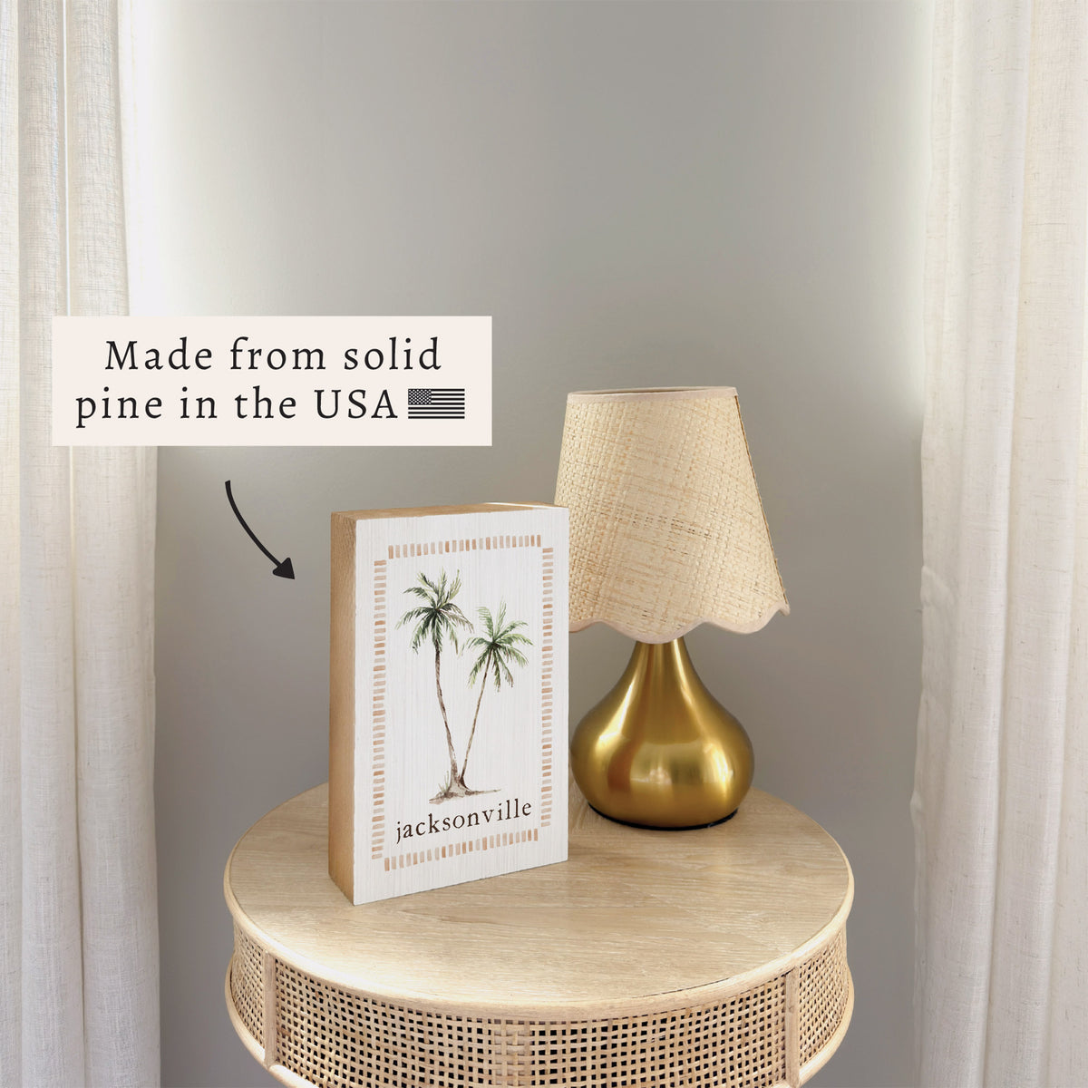 Palm Trees Personalized Block Sign