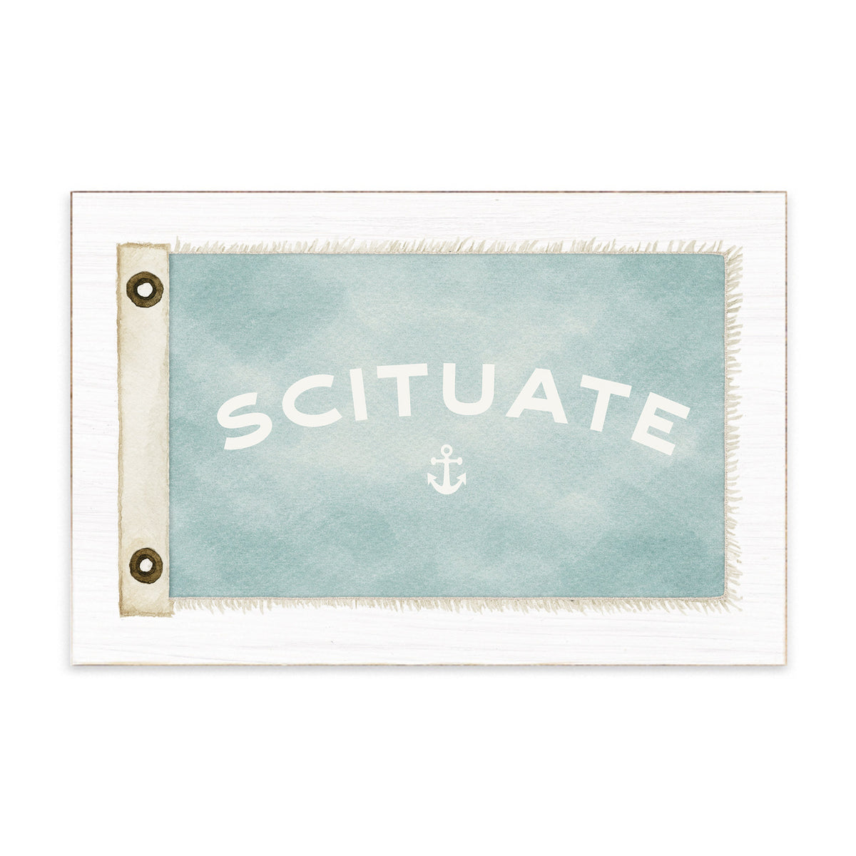Vintage Flag Anchor Personalized Block Sign