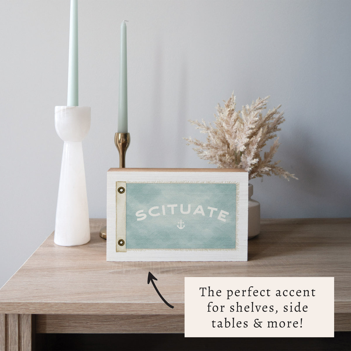 Vintage Flag Anchor Personalized Block Sign