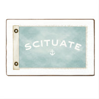 Vintage Flag Anchor Personalized Block Sign