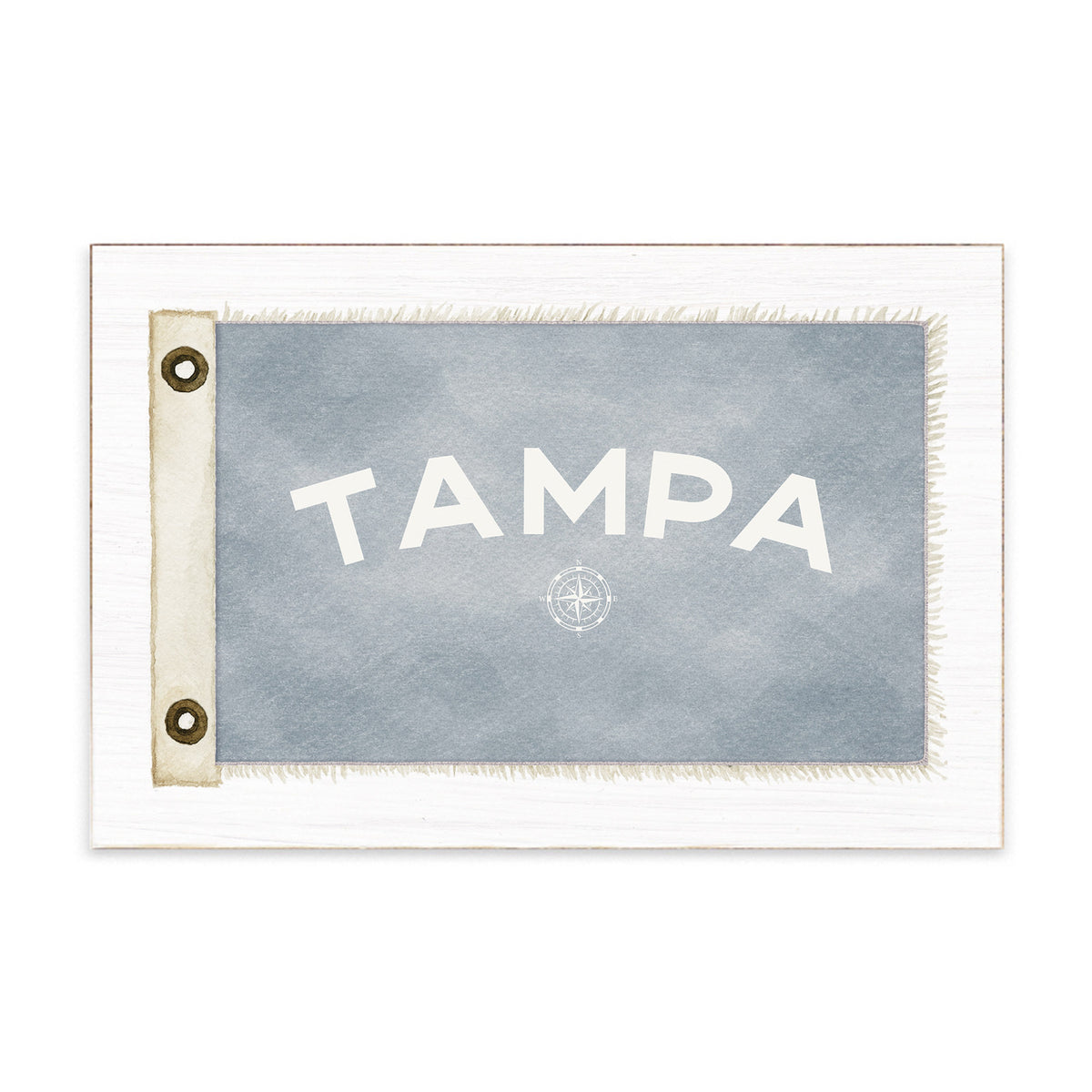 Vintage Flag Compass Personalized Block Sign