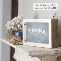 Vintage Flag Compass Personalized Block Sign