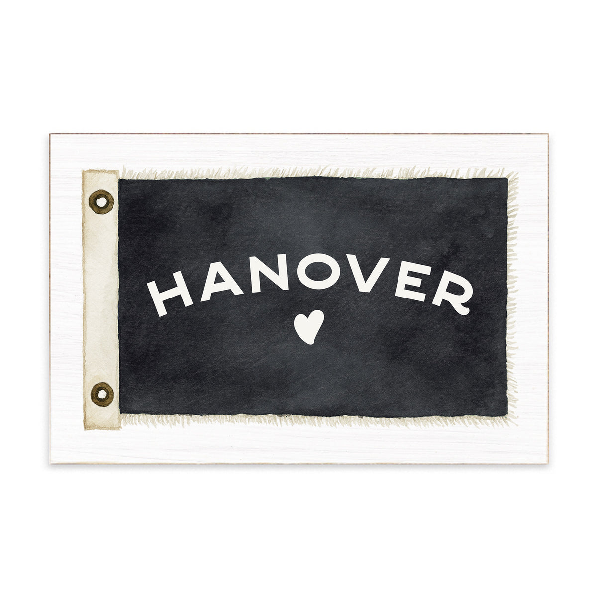 Vintage Flag Heart Personalized Block Sign