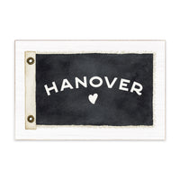 Vintage Flag Heart Personalized Block Sign