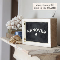Vintage Flag Heart Personalized Block Sign