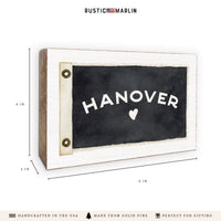 Vintage Flag Heart Personalized Block Sign