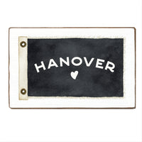 Vintage Flag Heart Personalized Block Sign