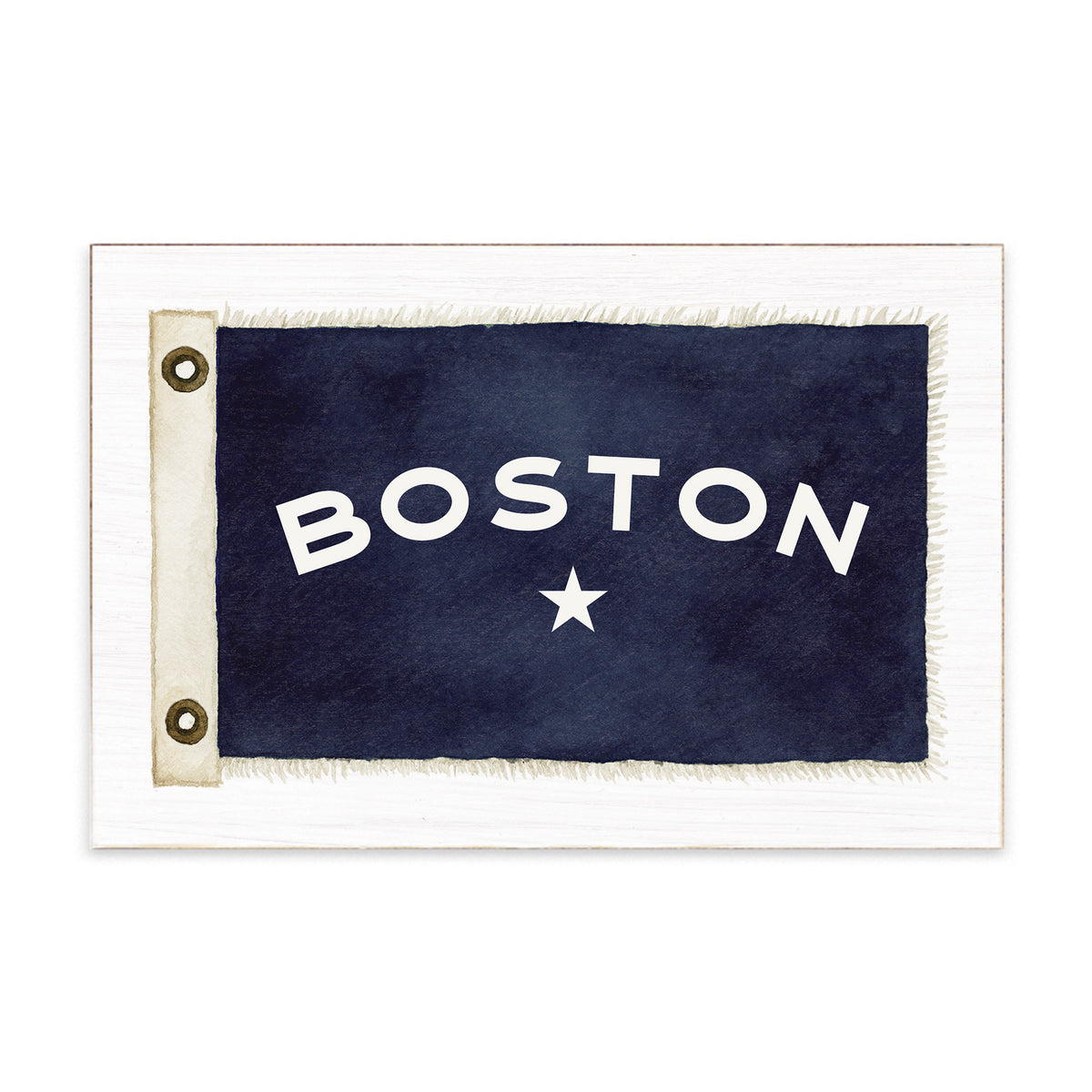 Vintage Flag Star Personalized Block Sign