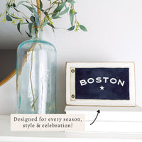 Vintage Flag Star Personalized Block Sign
