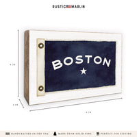 Vintage Flag Star Personalized Block Sign