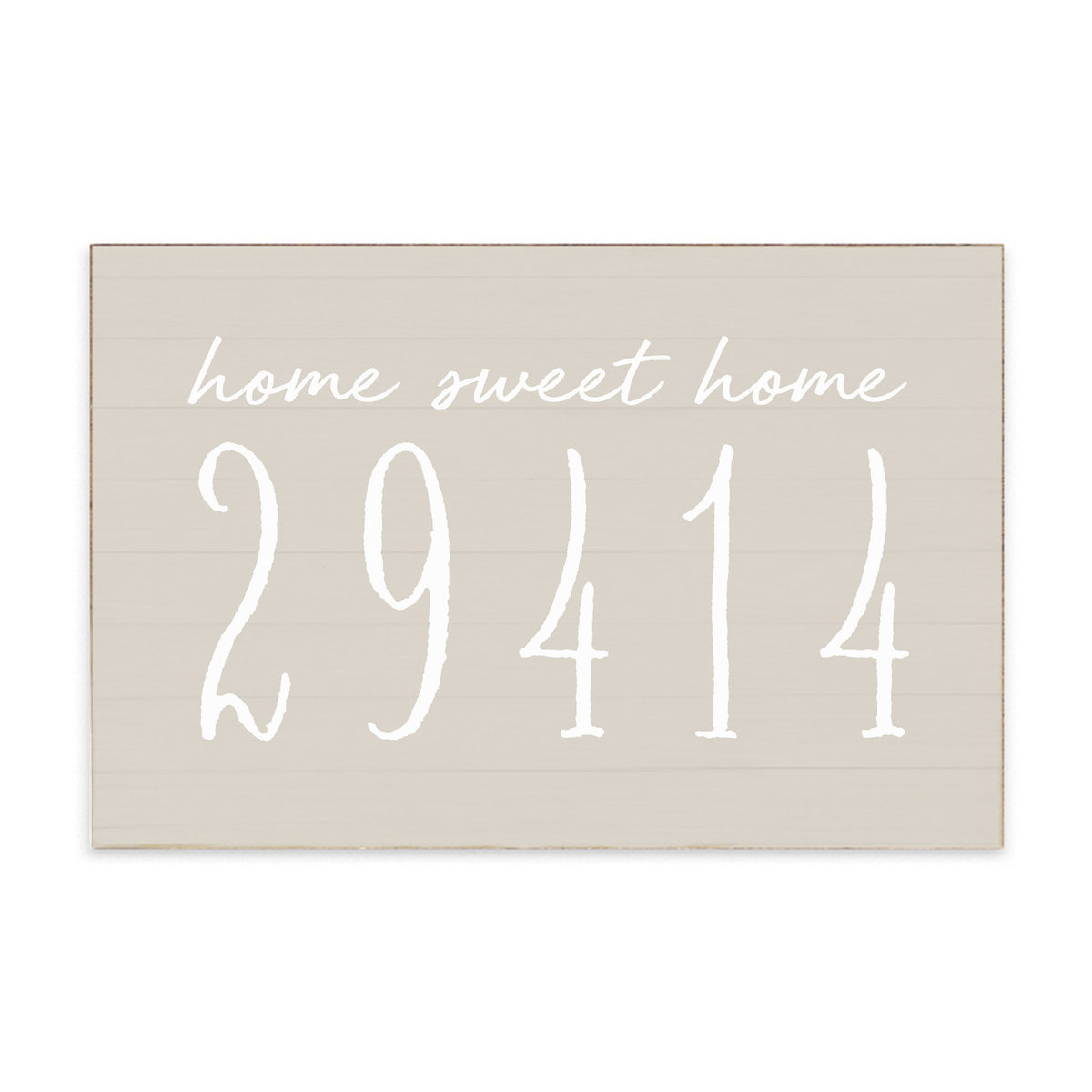 Home Sweet Home Taupe Personalized Zipcode Block Sign