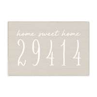 Home Sweet Home Taupe Personalized Zipcode Block Sign