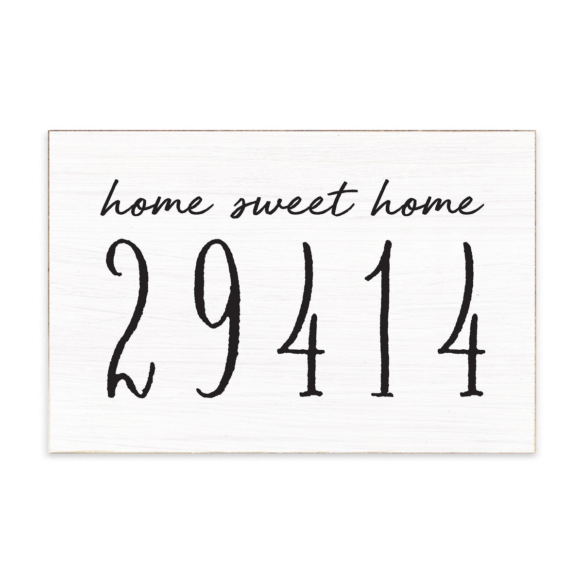 Home Sweet Home White Personalized Zipcode Block Sign