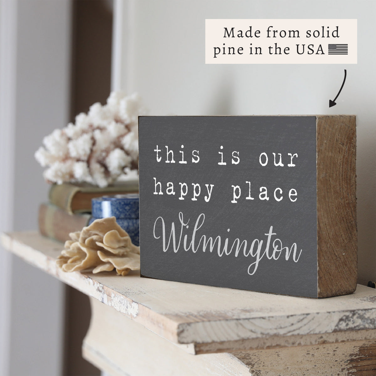 This Is Our Happy Place Personalized Block Sign