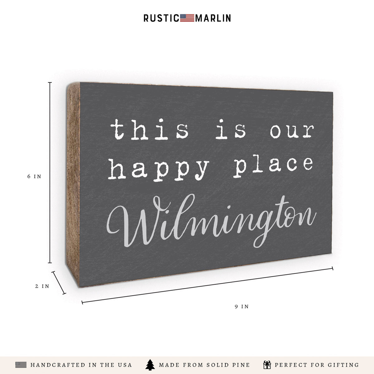 This Is Our Happy Place Personalized Block Sign