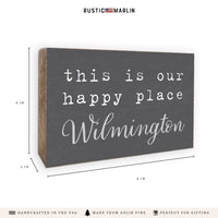 This Is Our Happy Place Personalized Block Sign