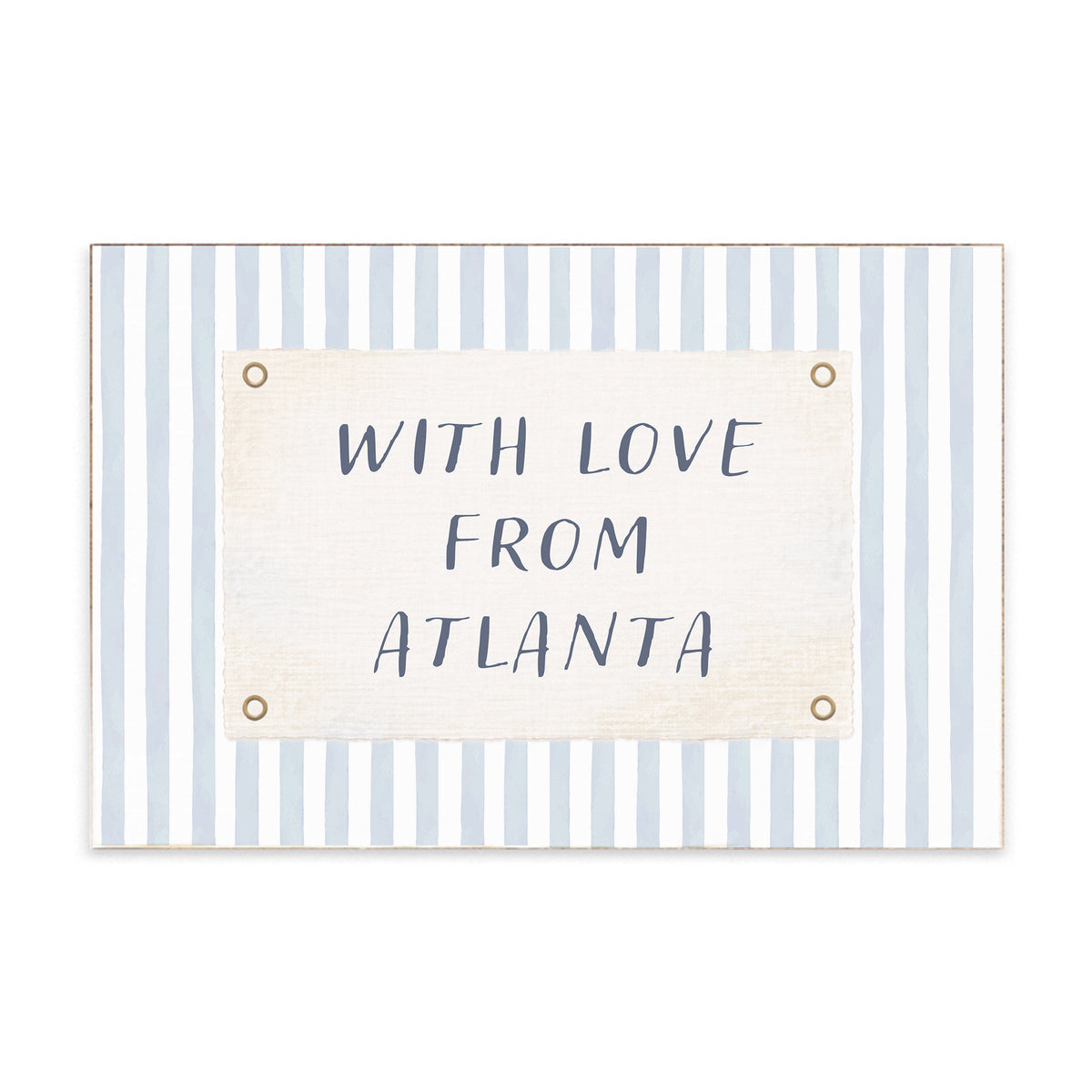 With Love From Striped Personalized Block Sign