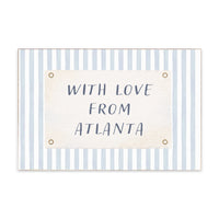 With Love From Striped Personalized Block Sign