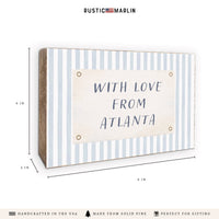 With Love From Striped Personalized Block Sign