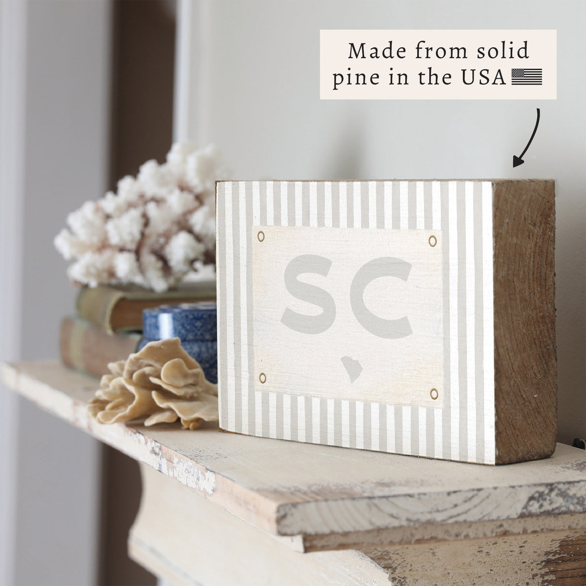 State Striped Personalized Town Block Sign
