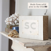 State Striped Personalized Town Block Sign