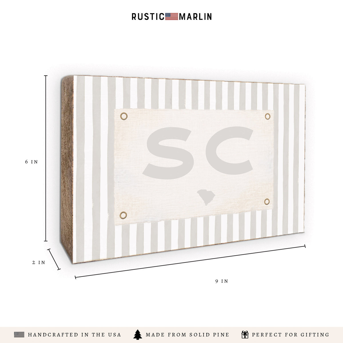 State Striped Personalized Town Block Sign