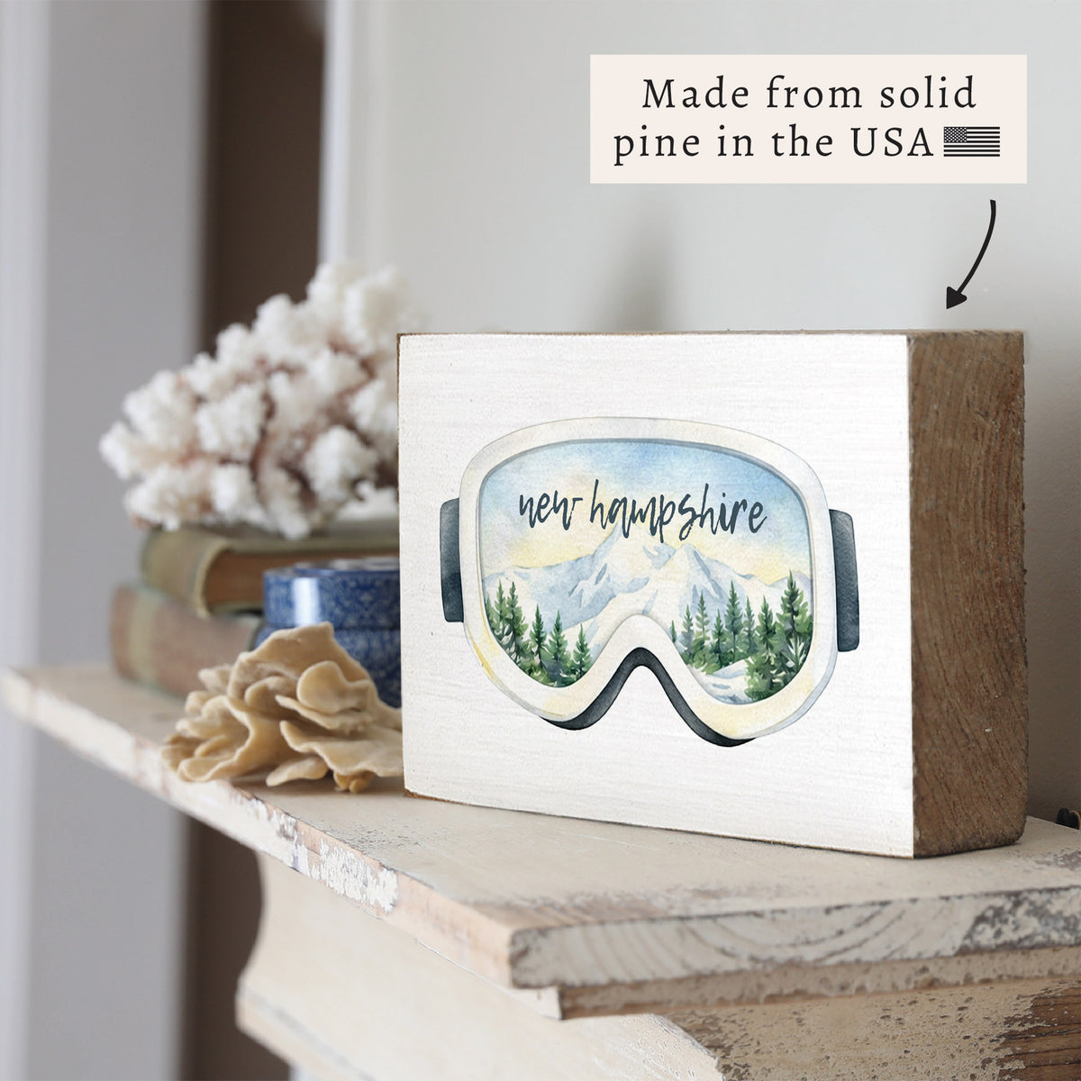 Ski Goggles Personalized Block Sign