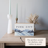Snowy Mountains Personalized Block Sign