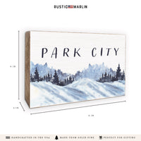 Snowy Mountains Personalized Block Sign