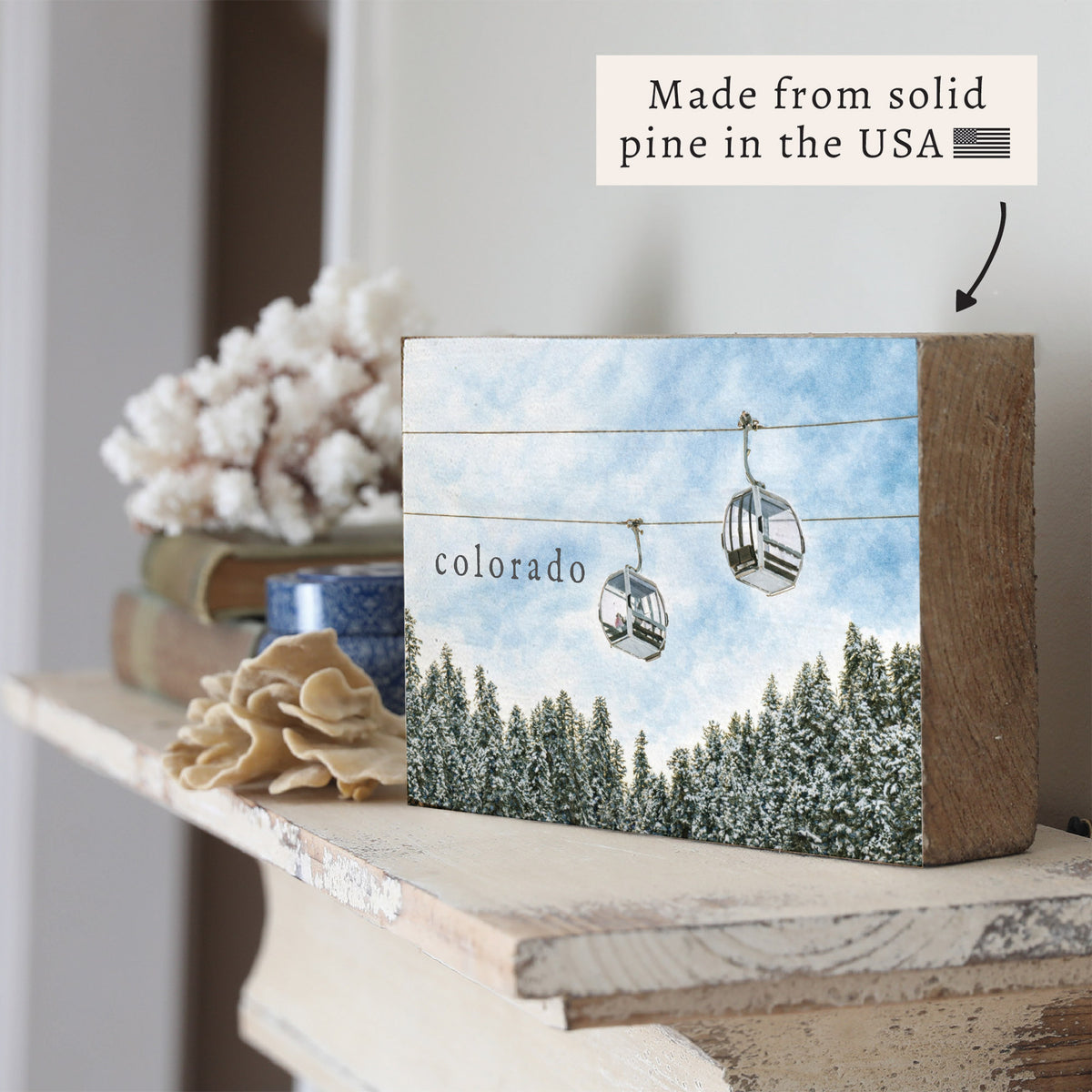 Ski Gondala Personalized Block Sign