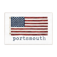 American Vintage Flag Personalized Block Sign