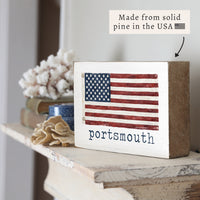 American Vintage Flag Personalized Block Sign
