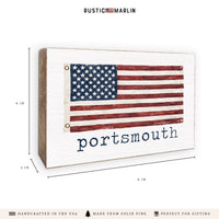 American Vintage Flag Personalized Block Sign
