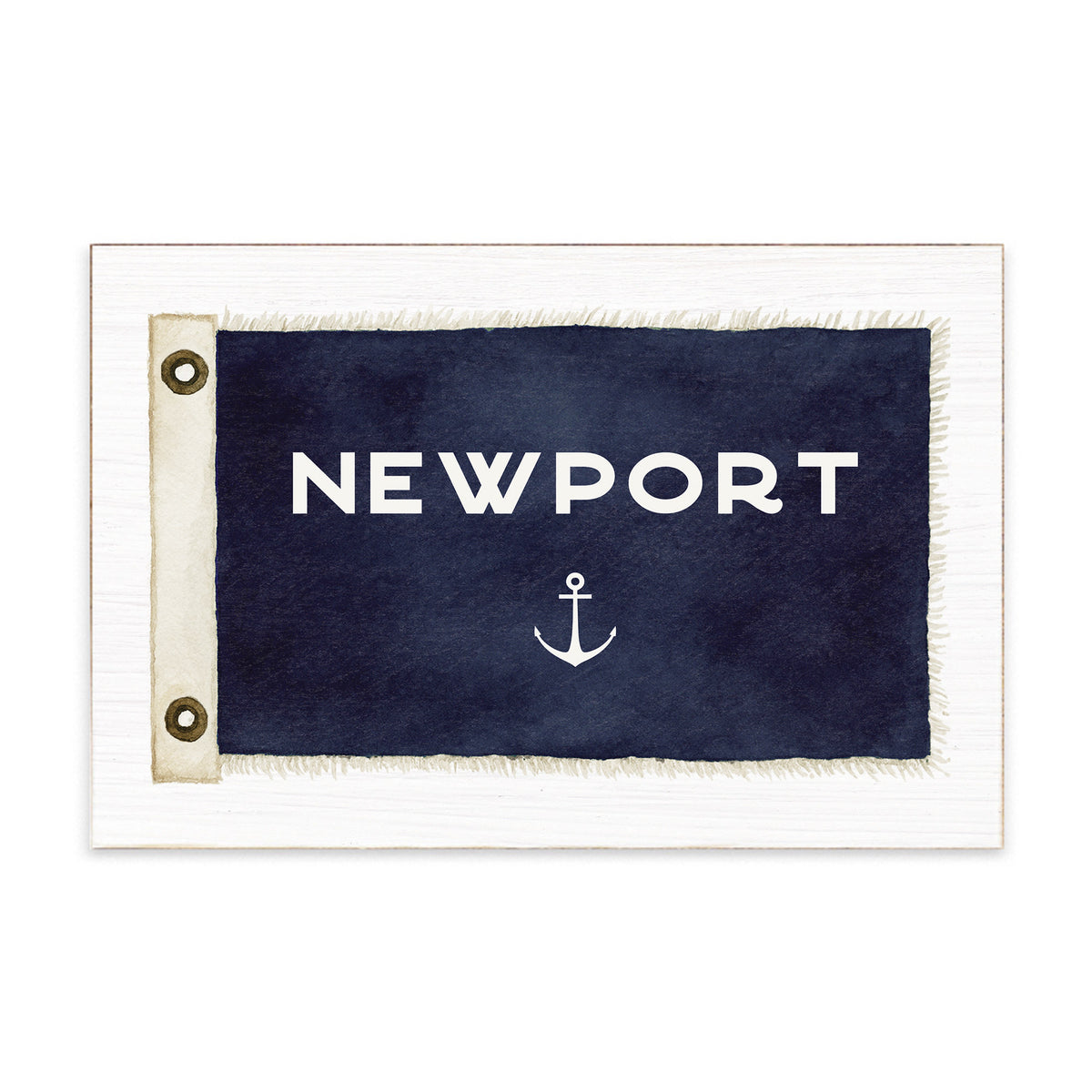 Anchor Vintage Flag Personalized Block Sign