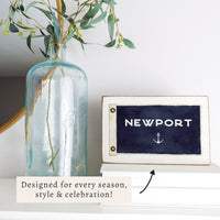 Anchor Vintage Flag Personalized Block Sign