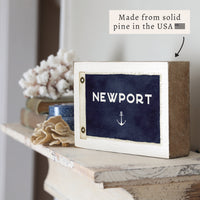 Anchor Vintage Flag Personalized Block Sign