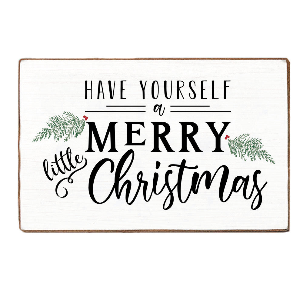 Merry Little Christmas Block Sign