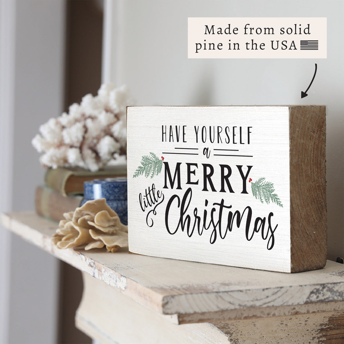Merry Little Christmas Block Sign