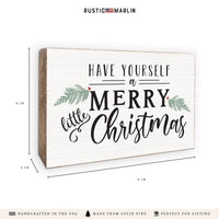 Merry Little Christmas Block Sign