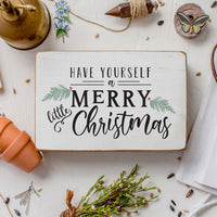 Merry Little Christmas Block Sign