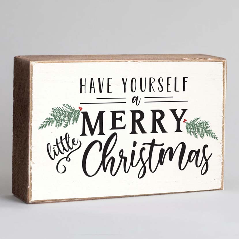 Merry Little Christmas Block Sign