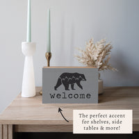 Mountain Bear Welcome Block Sign