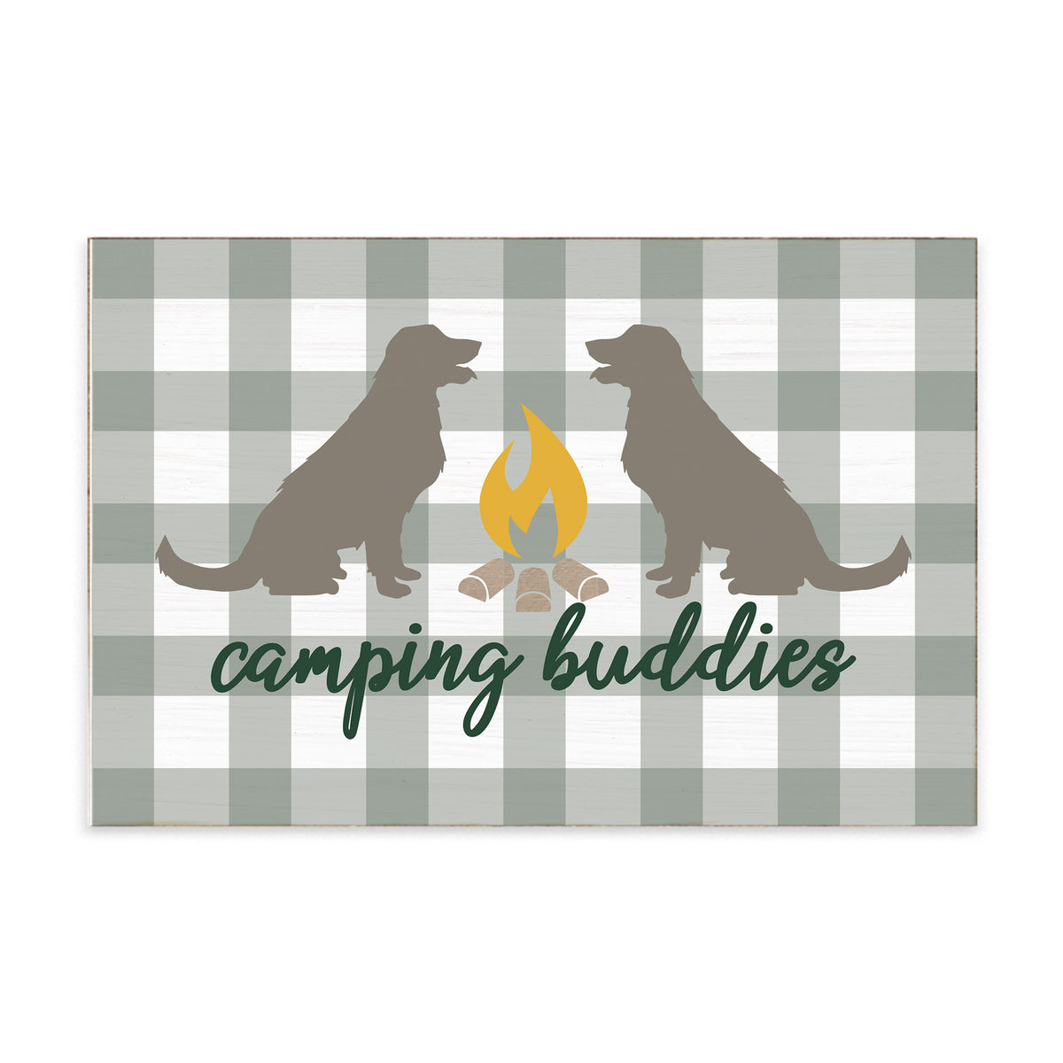 Camping Dog Buddies Block Sign