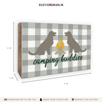 Camping Dog Buddies Block Sign