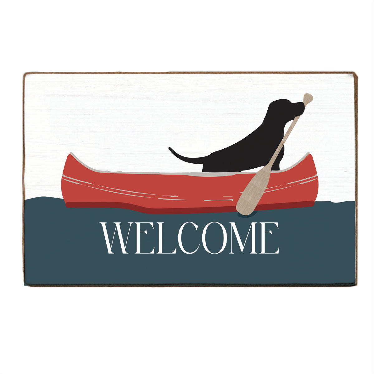 Dog Canoe Block Sign