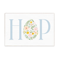 Hop Floral Easter Egg Block Sign