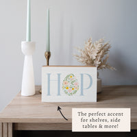Hop Floral Easter Egg Block Sign