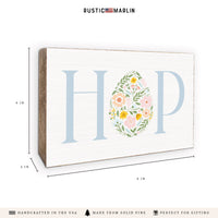 Hop Floral Easter Egg Block Sign