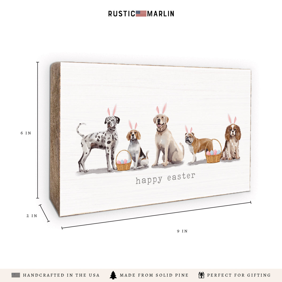 Bunny Dogs Block Sign